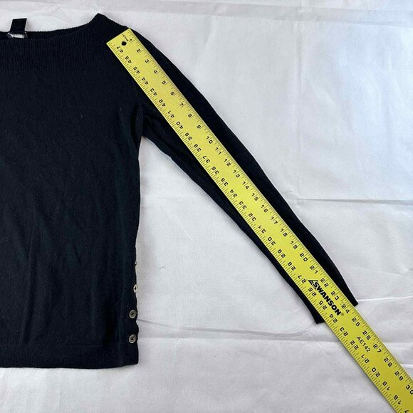 Ann Taylor Black Button-Detail Pull Over Sweater - Picture 6 of 8